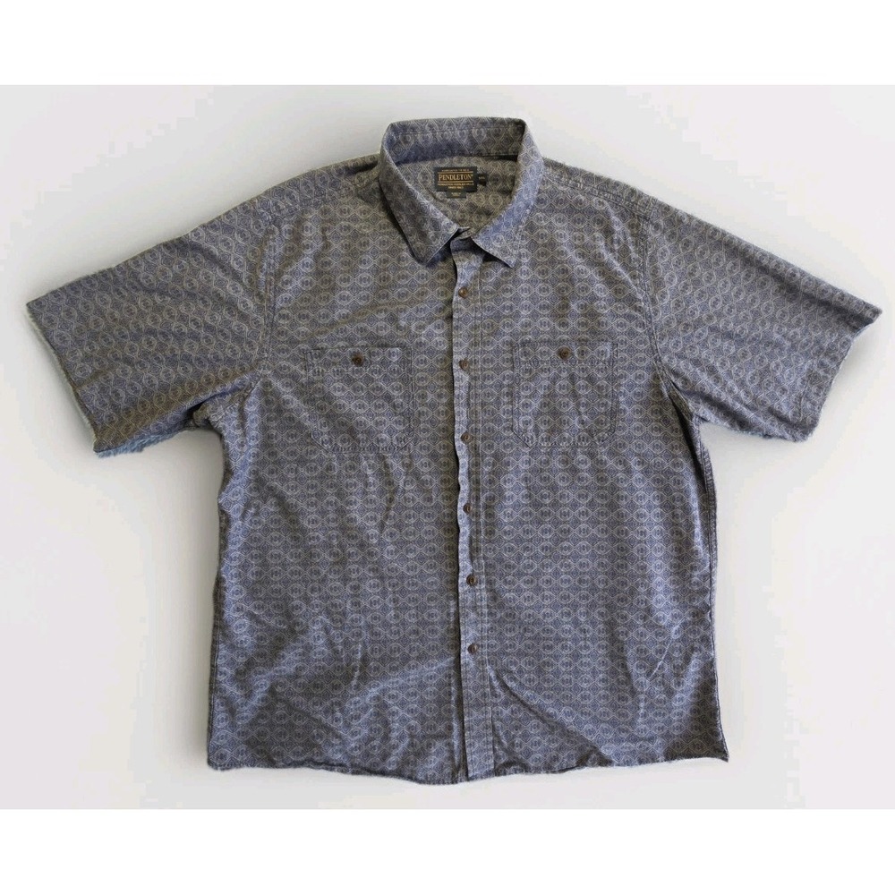 Pendleton Woolen Mills Men's Short Sleeve Button-Up XXL Geometric Pattern